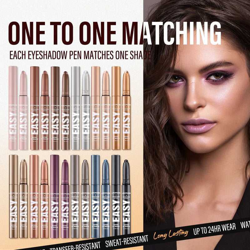 Shimmer & Matte Multi-Color Eyeshadow Sticks | Blendable, Long-Lasting Eye Shadow Pencils Smooth Application for Bold or Natural