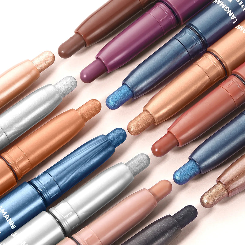 Shimmer & Matte Multi-Color Eyeshadow Sticks | Blendable, Long-Lasting Eye Shadow Pencils Smooth Application for Bold or Natural