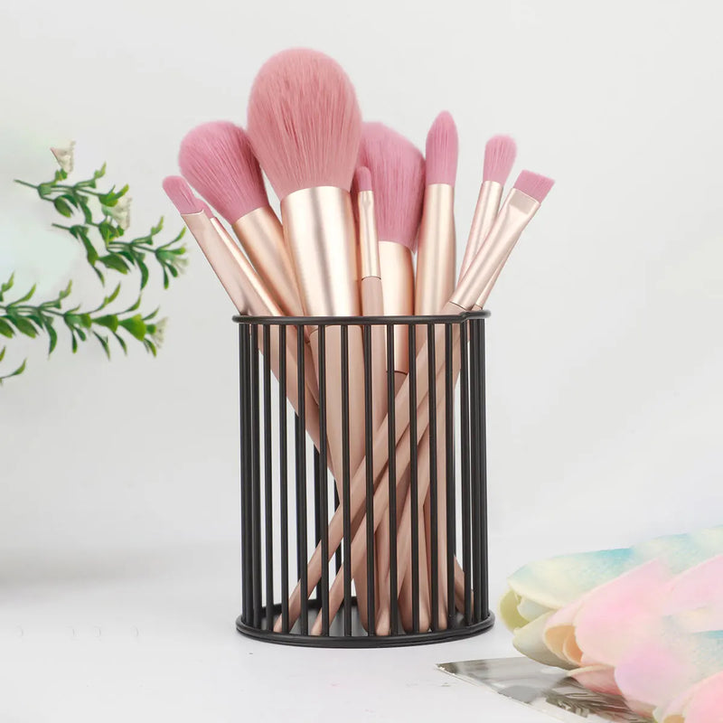 1 metal iron makeup brush storage bucket/office stationery storage basket/stainless steel multi-function storage box