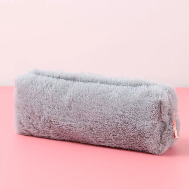 Fur Makeup Bags for Women Soft Travel Cosmetic Bag Organizer Case Young Lady Girls Make Up Case Necessaries 1 Pc Solid Handbags