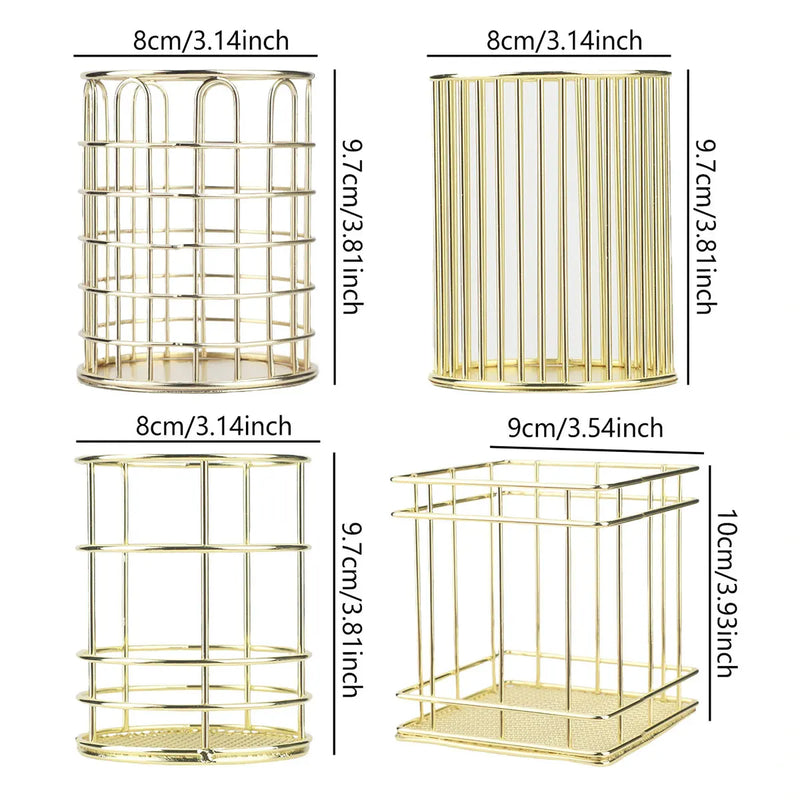 1 metal iron makeup brush storage bucket/office stationery storage basket/stainless steel multi-function storage box