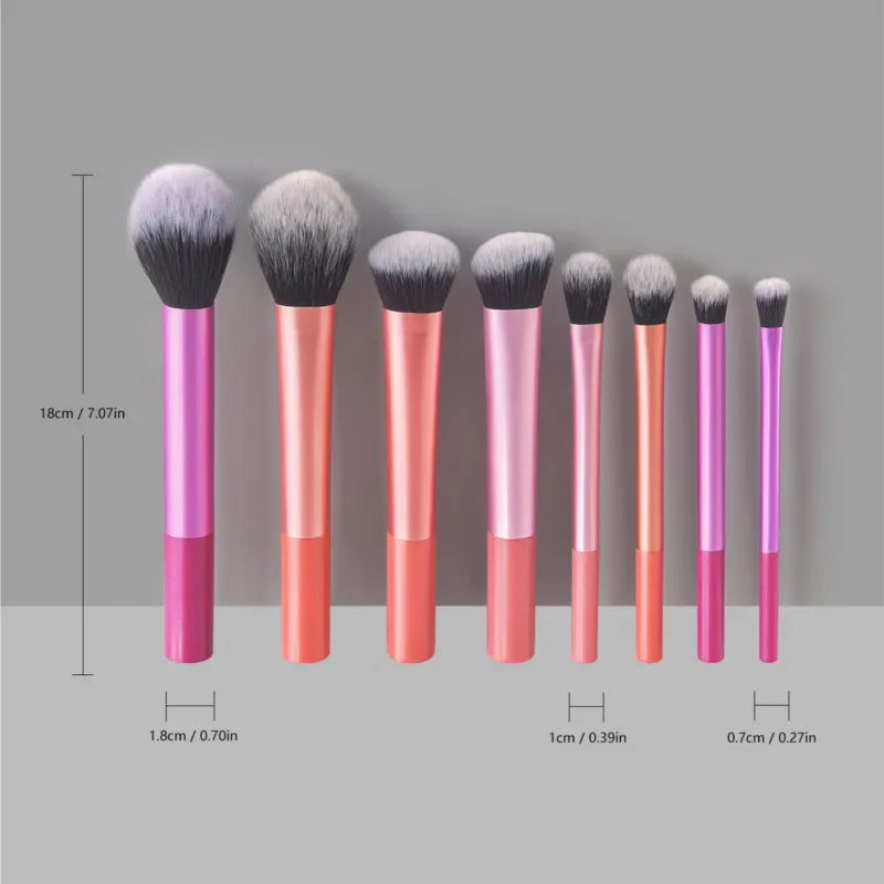 8pcs Makeup Brush Set Pro Easy to Clean,  - Soft, Premium Synthetic Hair, Cruelty-Free, Foundation, Blush, Eyeshadow, Cosmetic