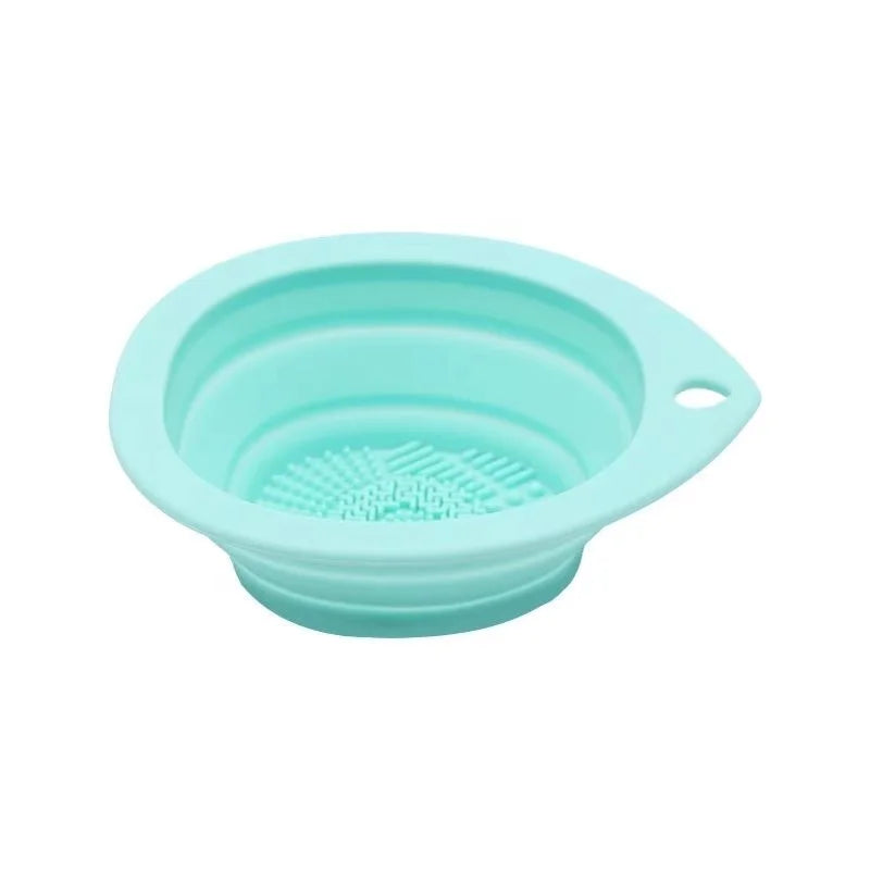 Silicone Makeup Brush Cleaner Foldable Cosmetic Brush Cleaning Bowl Powder Puff Beauty Sponge Washing Mat Brushes Scrubber Pad