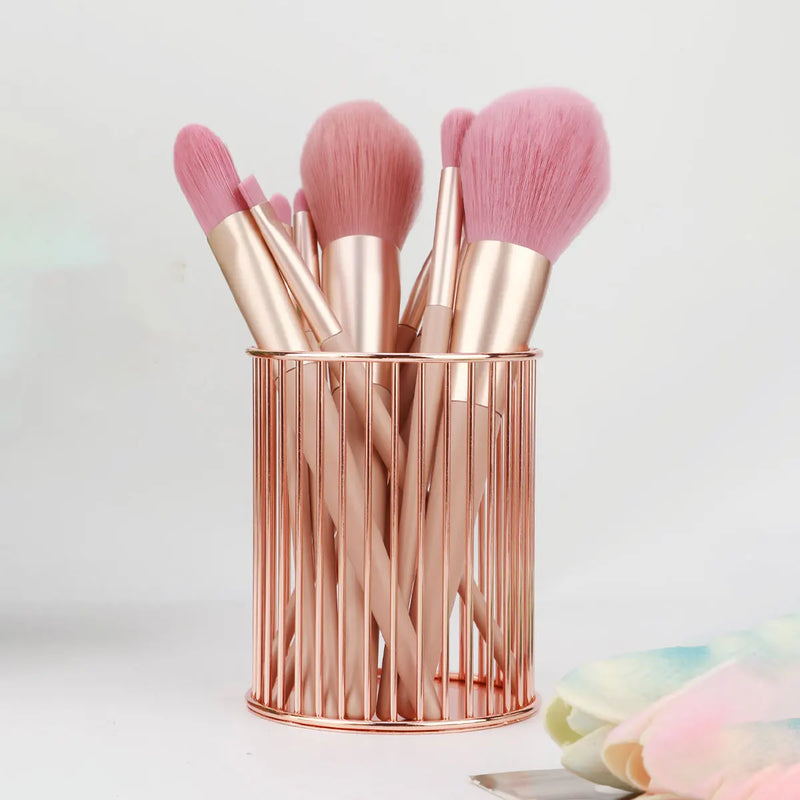 1 metal iron makeup brush storage bucket/office stationery storage basket/stainless steel multi-function storage box