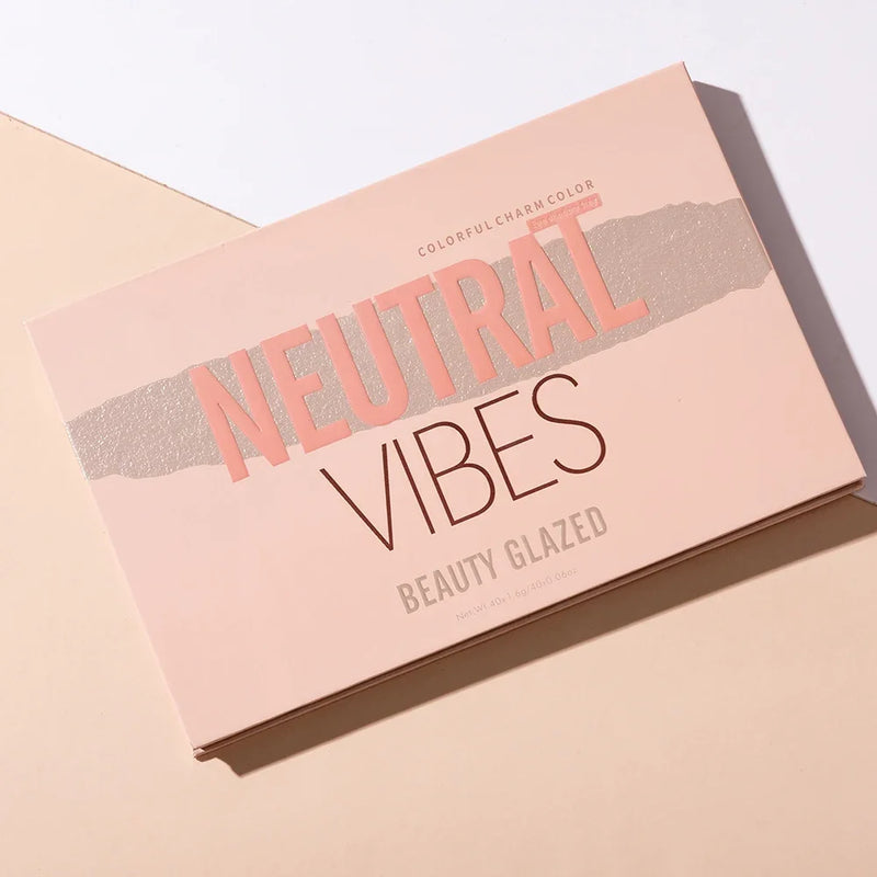 BEAUTY GLAZED NEUTRAL VIBES Matte 40 Colors Highlight Shimmer Eye Shadow Cosmetics Palette Glitter Eyeshadow palette