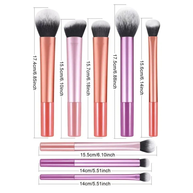 8pcs Makeup Brush Set Pro Easy to Clean,  - Soft, Premium Synthetic Hair, Cruelty-Free, Foundation, Blush, Eyeshadow, Cosmetic