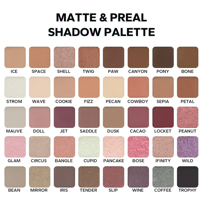 BEAUTY GLAZED NEUTRAL VIBES Matte 40 Colors Highlight Shimmer Eye Shadow Cosmetics Palette Glitter Eyeshadow palette