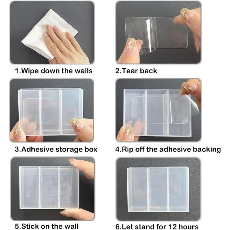 Mini Storage Box 3-Grid Plastic Makeup Brush Lipstick Storage Multi-Functional Desk Organizer for Home Kitchen Bathroom