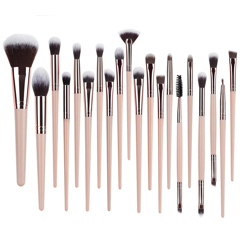 20pcs Vegan Makeup Brush Set, Soft Synthetic Bristles Powder Eyeshadow Concealer Brushes, Multi-Functional Beauty Tools