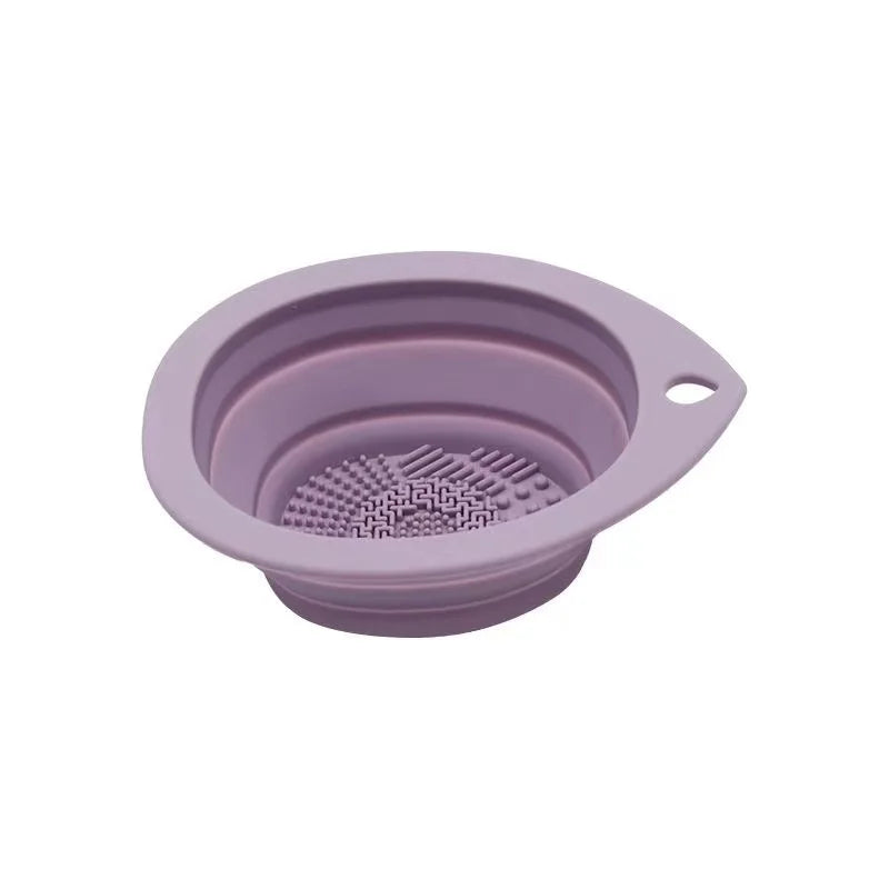 Silicone Makeup Brush Cleaner Foldable Cosmetic Brush Cleaning Bowl Powder Puff Beauty Sponge Washing Mat Brushes Scrubber Pad