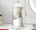 360° Rotating Makeup Brush Holder With Lid Lipstick Eyebrow Pencil Holder Eye Shadow Storage Box Desk Cosmetic Tools Organizer