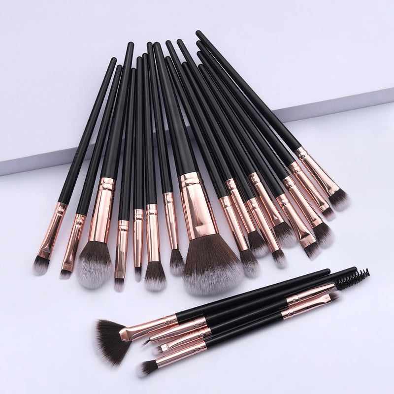 20pcs Vegan Makeup Brush Set, Soft Synthetic Bristles Powder Eyeshadow Concealer Brushes, Multi-Functional Beauty Tools