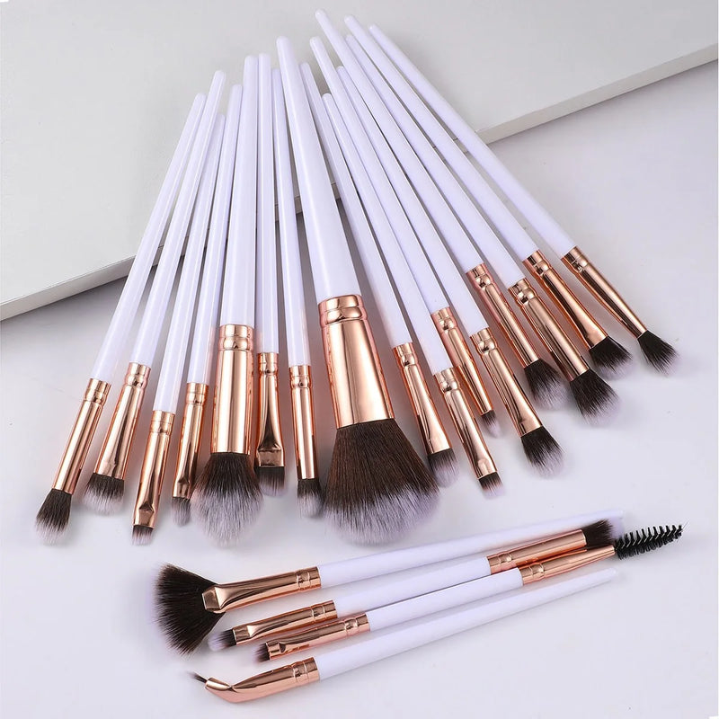 20pcs Vegan Makeup Brush Set, Soft Synthetic Bristles Powder Eyeshadow Concealer Brushes, Multi-Functional Beauty Tools