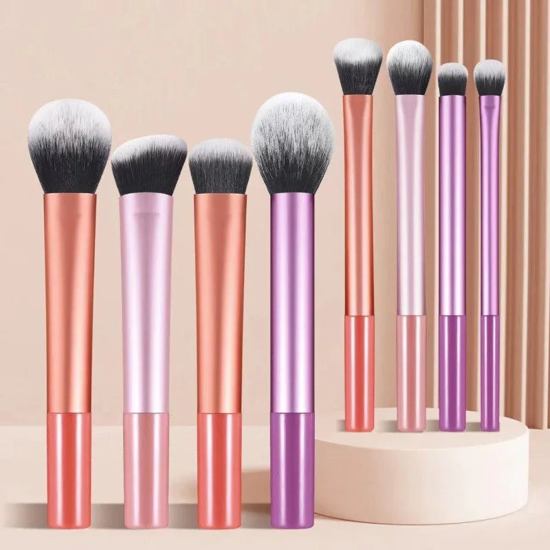 8pcs Makeup Brush Set Pro Easy to Clean,  - Soft, Premium Synthetic Hair, Cruelty-Free, Foundation, Blush, Eyeshadow, Cosmetic