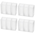 Mini Storage Box 3-Grid Plastic Makeup Brush Lipstick Storage Multi-Functional Desk Organizer for Home Kitchen Bathroom