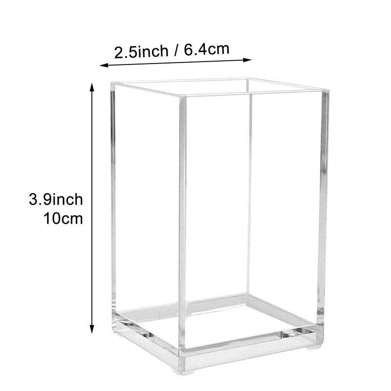 Clear Makeup Brush Holders Eyebrow Stationery Organizer for Office, Desk and Dressers Bathroom Desktop Storage Box