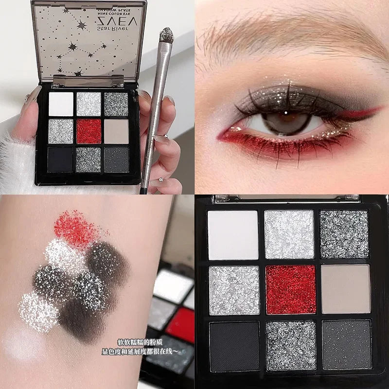 ZVEV Sweet Cool Rose Small Smoke Nine Colors Eyeshadow Palette Gel Pop Matte Pearlescent Cool Babes Contrast Eye Shadow Makeups