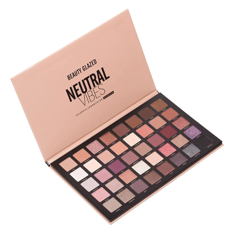 BEAUTY GLAZED NEUTRAL VIBES Matte 40 Colors Highlight Shimmer Eye Shadow Cosmetics Palette Glitter Eyeshadow palette