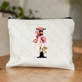 26 Letters Flower Makeup Bag Printed Bridesmaid Wedding Gift Graduation Teacher's Day Gift Storage Bag Travel perfume Side Bag