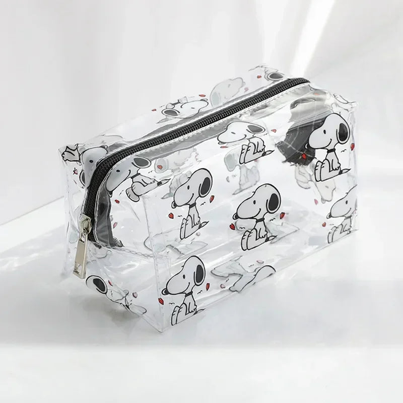 Cartoon Snoopy Outdoor Girl Makeup Bag Women Necessary Cosmetic Bag Transparent Travel Organizer Fashion Small Toiletry Pouch