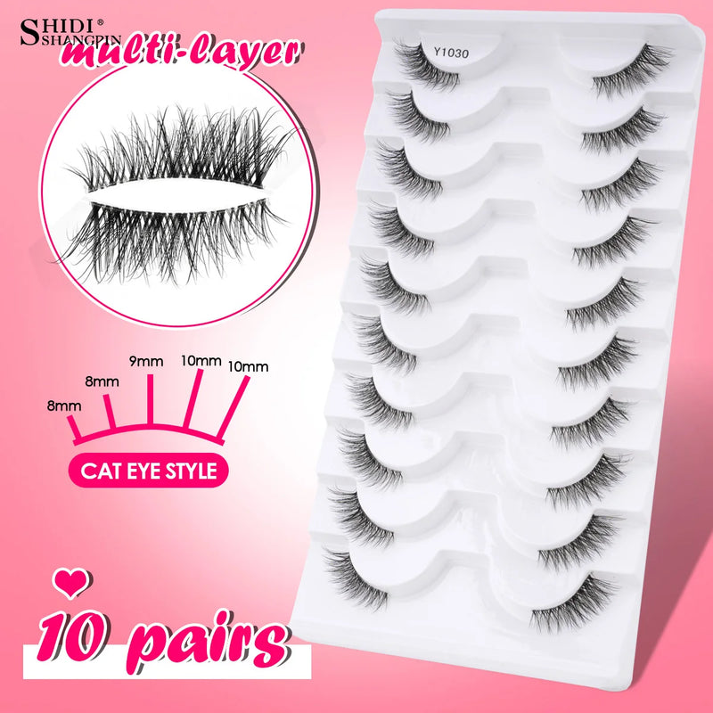 New Half Eyelashes False Lashes 5/10 Pairs 3D Mink Lashes Natural Eyelash Extension Cat Eye Eyelashes Makeup faux Cils maquiagem