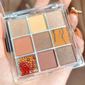 9 Colors Chocolate Eye Shadow Palette Pearly Matte Earth Color Eyeshadow Pallete Shiny Sequins Eye Pigments Lasting Makeup