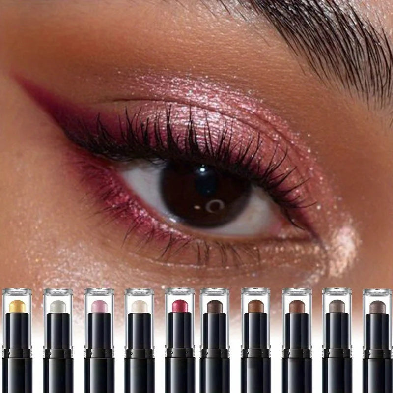 Double Head Eyeshadow Stick Colorful Shimmer Brown High Waterproof Cream Eyes Shadow Pencil Long Lasting Makeup Cosmetic
