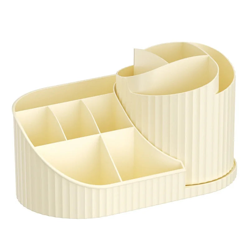 Rotating Makeup Organizer - Dustproof Multi-Use Cosmetic Carousel for Lipstick, Brushes & Tools | Vanity/Desktop Storage