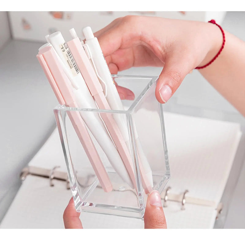 Clear Makeup Brush Holders Eyebrow Stationery Organizer for Office, Desk and Dressers Bathroom Desktop Storage Box