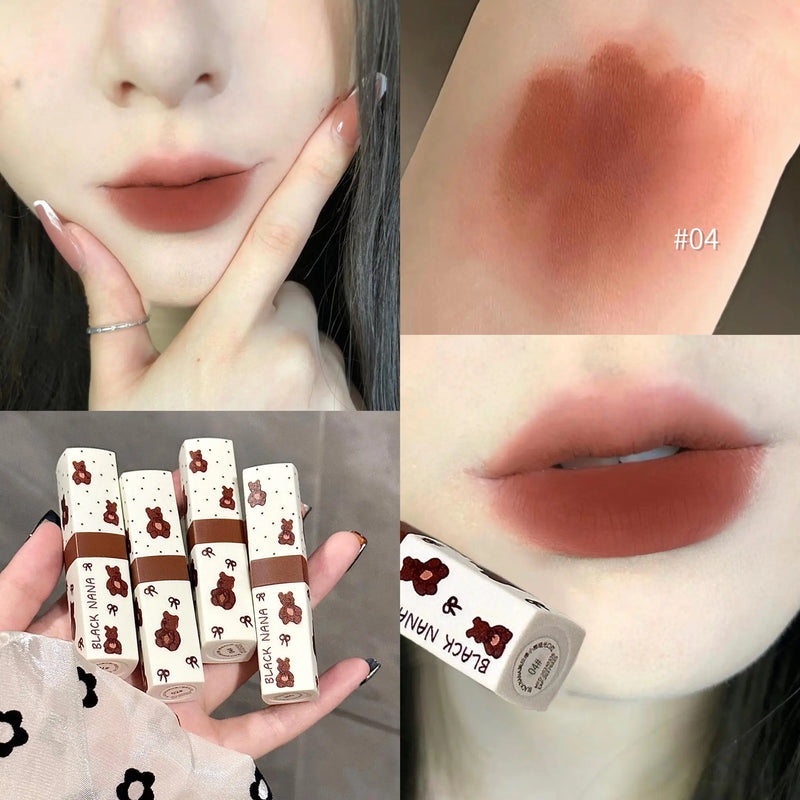 Matte Velvet Lipstick Cute Female Natural Lip Mud Student Party Waterproof and Long Lasting Lipgloss Beauty Makeup