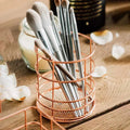 1 metal iron makeup brush storage bucket/office stationery storage basket/stainless steel multi-function storage box