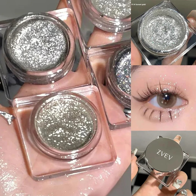 Natural gloss pearlescent matte diamond eyeshadow eye makeup high-end atmosphere