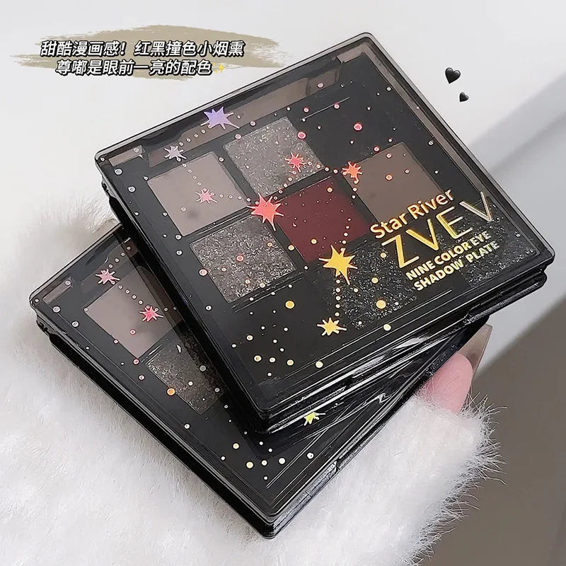 ZVEV Sweet Cool Rose Small Smoke Nine Colors Eyeshadow Palette Gel Pop Matte Pearlescent Cool Babes Contrast Eye Shadow Makeups