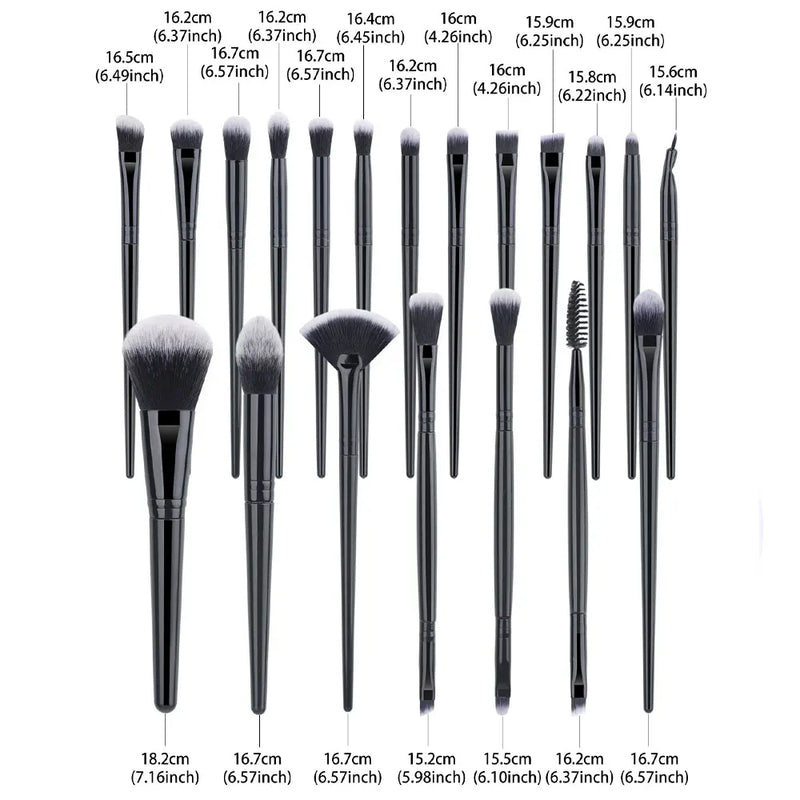 20pcs Vegan Makeup Brush Set, Soft Synthetic Bristles Powder Eyeshadow Concealer Brushes, Multi-Functional Beauty Tools