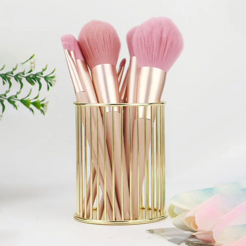 1 metal iron makeup brush storage bucket/office stationery storage basket/stainless steel multi-function storage box
