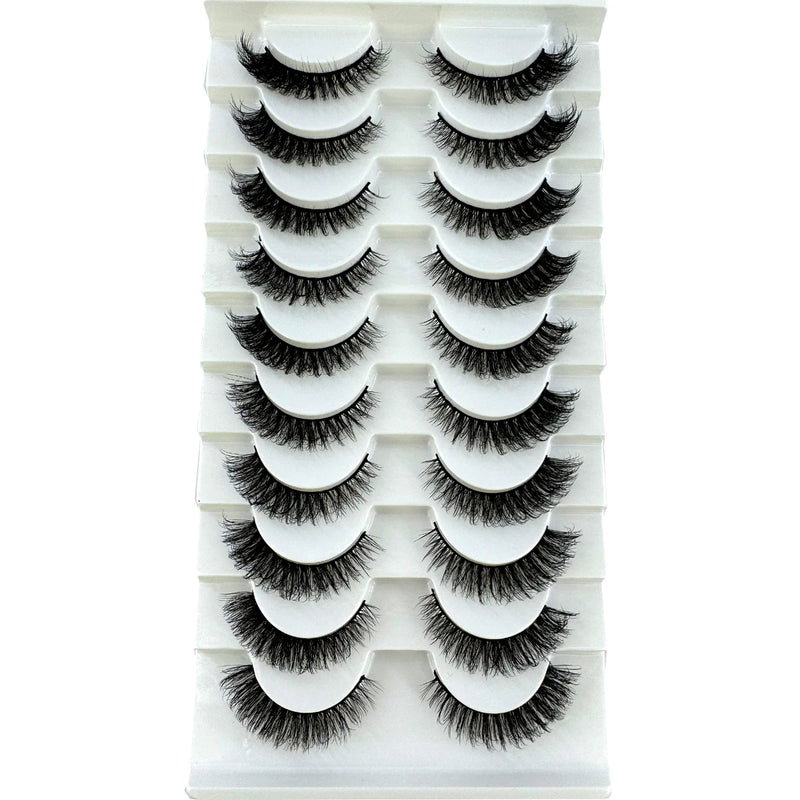HBZGTLAD New 10 pairs 3D Mink Lashes Faux Mink Fluffy Lash Soft Full Thick Wispy Eyelash Dramatic False Eyelashes Makeup