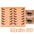 14 Pairs Half Eey Lashes Faux Mink Lashes Natural Fluffy  Eyelashes  Extension Fake Lashes Makeup Tool