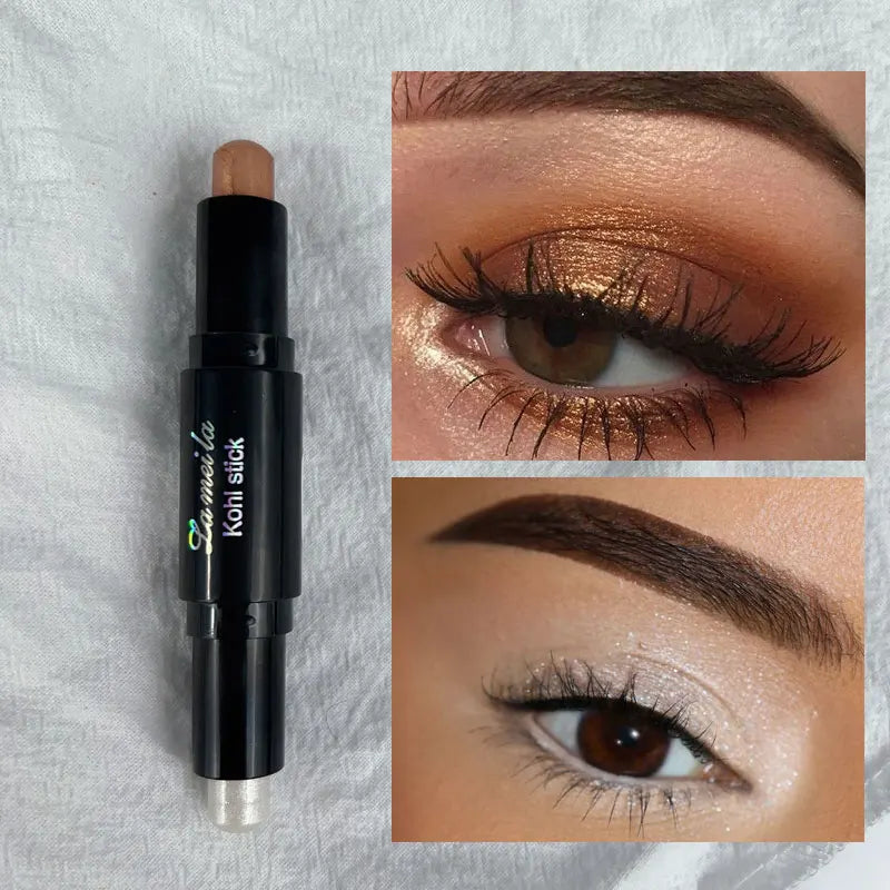 Double Head Eyeshadow Stick Colorful Shimmer Brown High Waterproof Cream Eyes Shadow Pencil Long Lasting Makeup Cosmetic