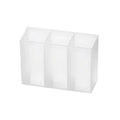 Mini Storage Box 3-Grid Plastic Makeup Brush Lipstick Storage Multi-Functional Desk Organizer for Home Kitchen Bathroom