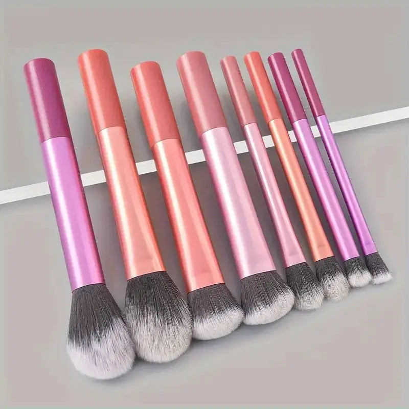 8pcs Makeup Brush Set Pro Easy to Clean,  - Soft, Premium Synthetic Hair, Cruelty-Free, Foundation, Blush, Eyeshadow, Cosmetic