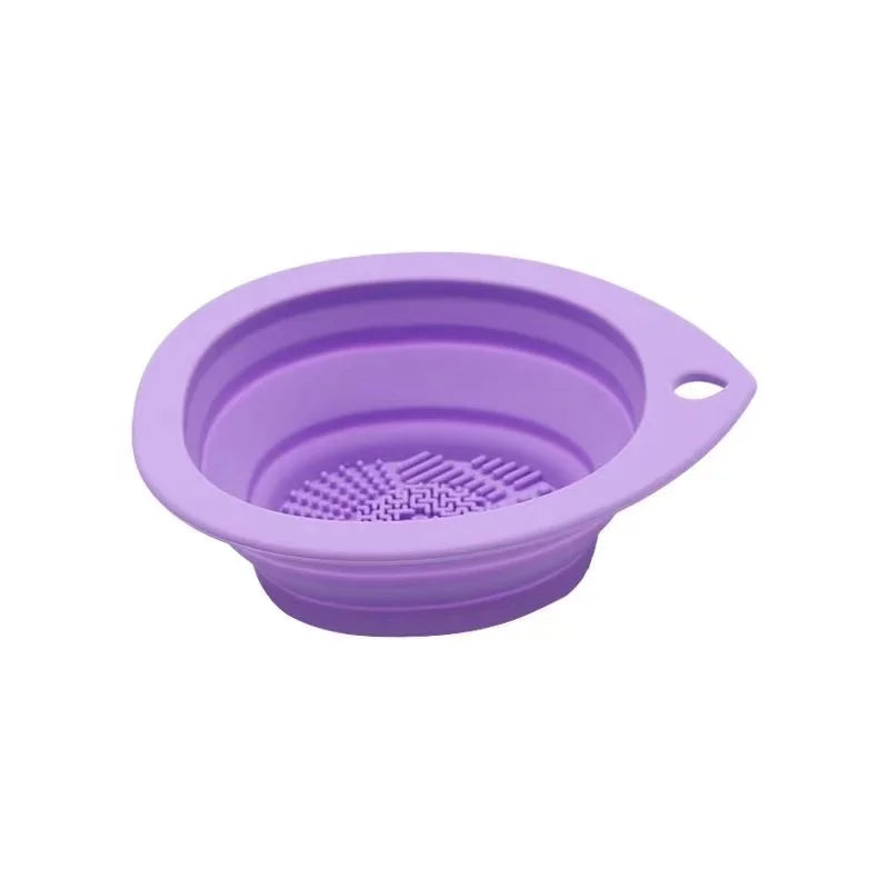 Silicone Makeup Brush Cleaner Foldable Cosmetic Brush Cleaning Bowl Powder Puff Beauty Sponge Washing Mat Brushes Scrubber Pad