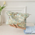 Gold embossed flower feminine makeup bag, large capacity cosmetics, sanitary napkin storage bag, portable travel toiletry bag