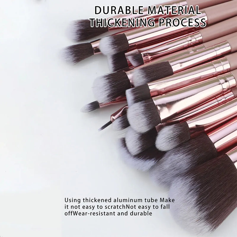 20pcs Vegan Makeup Brush Set, Soft Synthetic Bristles Powder Eyeshadow Concealer Brushes, Multi-Functional Beauty Tools