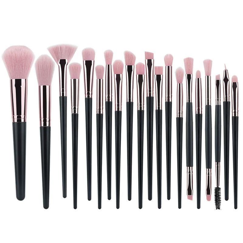 20pcs Vegan Makeup Brush Set, Soft Synthetic Bristles Powder Eyeshadow Concealer Brushes, Multi-Functional Beauty Tools