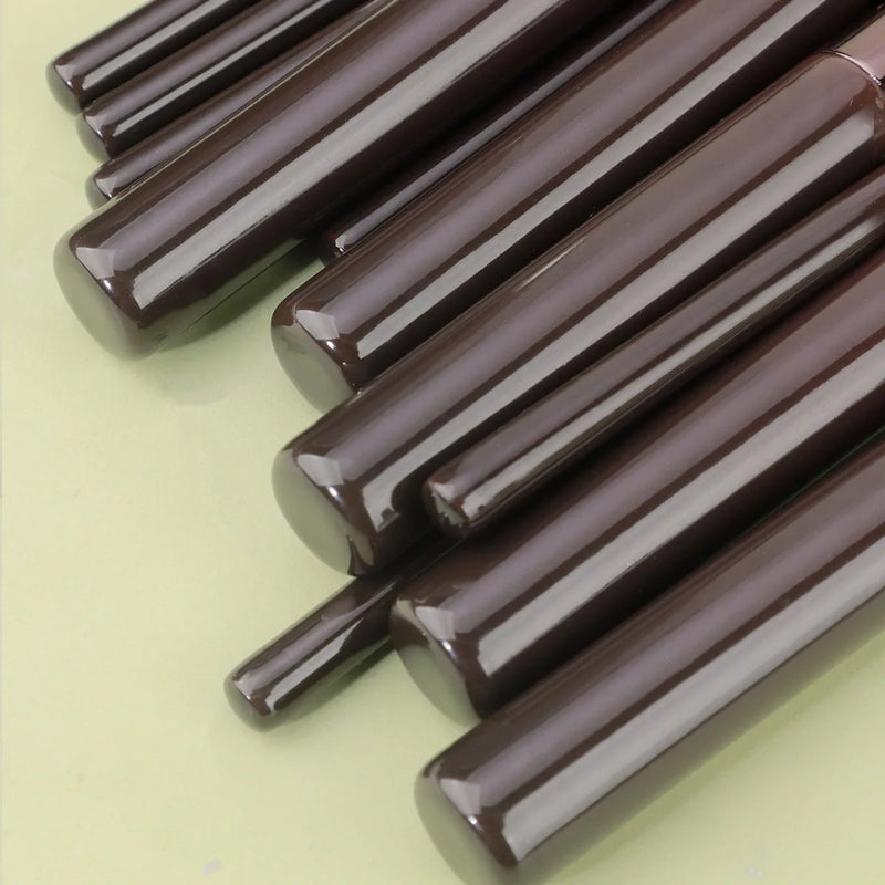 11pcs solid wood handle makeup brush set with Bag three color loose powder brush foundation brush eye shadow brush