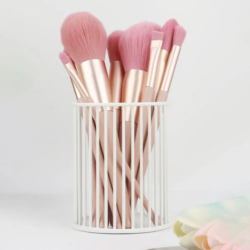 1 metal iron makeup brush storage bucket/office stationery storage basket/stainless steel multi-function storage box