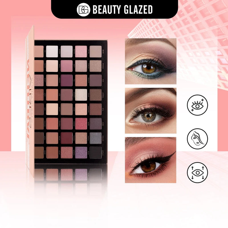 BEAUTY GLAZED NEUTRAL VIBES Matte 40 Colors Highlight Shimmer Eye Shadow Cosmetics Palette Glitter Eyeshadow palette
