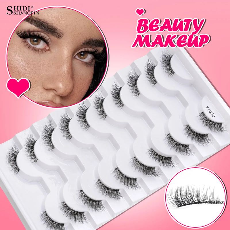 New Half Eyelashes False Lashes 5/10 Pairs 3D Mink Lashes Natural Eyelash Extension Cat Eye Eyelashes Makeup faux Cils maquiagem