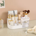 Makeup Storage Box With Mirror Desktop Dressing Table Makeup Mirror Cosmetics Jewelry Storage Box Touch Light Storage Organizer