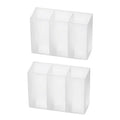 Mini Storage Box 3-Grid Plastic Makeup Brush Lipstick Storage Multi-Functional Desk Organizer for Home Kitchen Bathroom